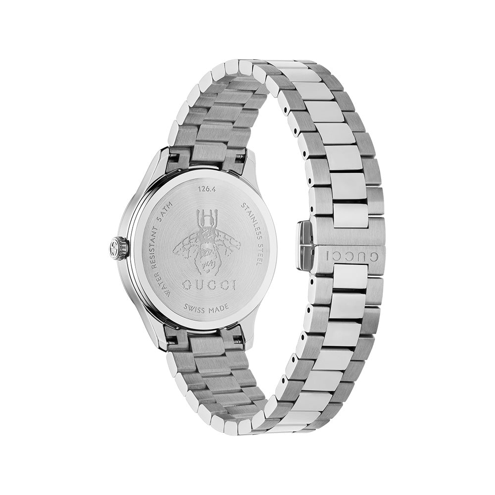  Shop Authentic Gucci G Timeless Quartz Silver Dial Silver Steel Strap Watch for Men - YA1265031 - Luxxuri
