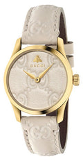  Shop Authentic Gucci G Timeless Quartz White Dial White Leather Strap Watch For Women - YA126580A - Luxxuri