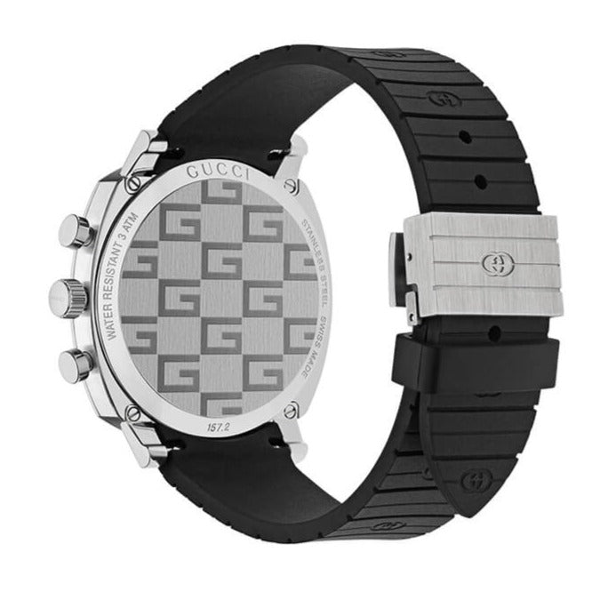  Shop Authentic Gucci Grip Chronograph Black Dial Black Rubber Strap Watch For Men - YA157301 - Luxxuri