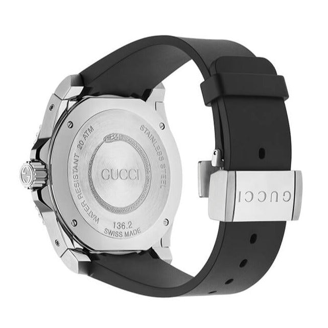  Shop Authentic Gucci Dive Analog Quartz Black Dial Black Rubber Strap Watch For Men -  YA136204 - Luxxuri