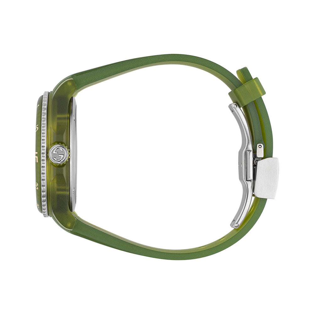  Shop Authentic Gucci Dive Automatic Green Dial Green Rubber Strap Unisex Watch - YA136345 - Luxxuri