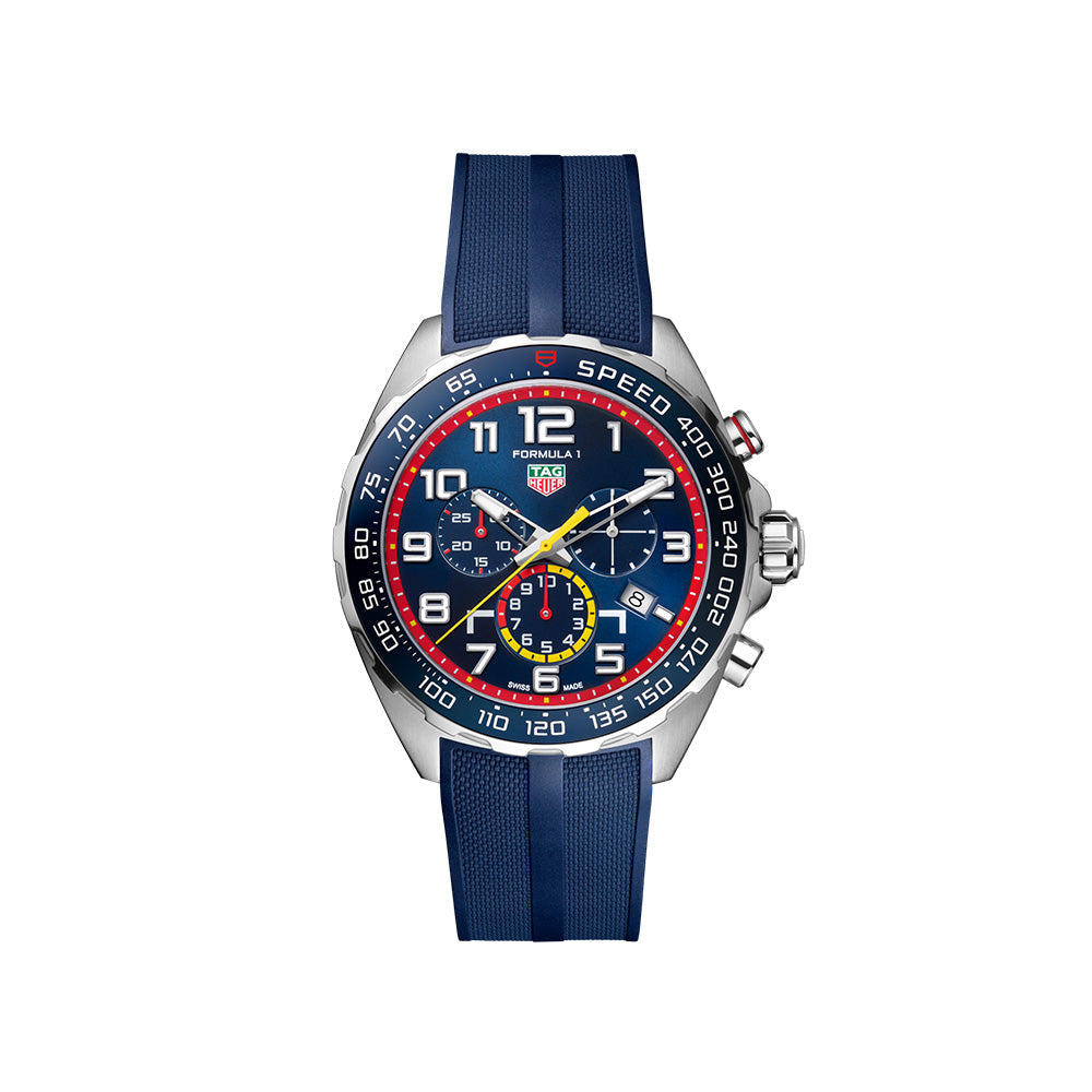 Tag Heuer Formula 1 Red Bull Racing Chronograph Blue Dial Blue Rubber Strap Watch for Men - CAZ101AL.FT8052