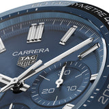  Shop Authentic Tag Heuer Carrera Automatic Chronograph Blue Dial Brown Leather Strap Watch for Men - CBN2A1A.FC6537 - Luxxuri
