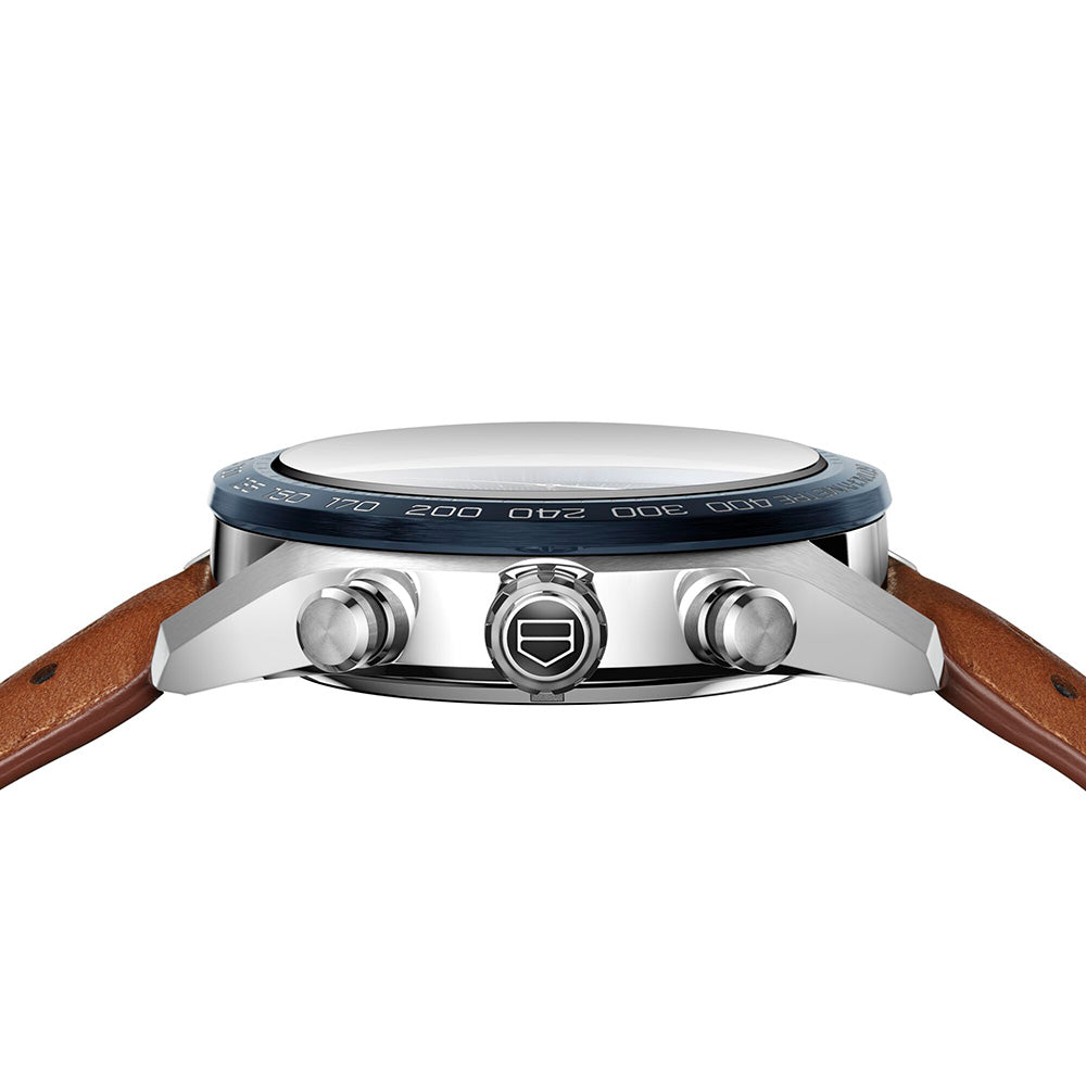  Shop Authentic Tag Heuer Carrera Automatic Chronograph Blue Dial Brown Leather Strap Watch for Men - CBN2A1A.FC6537 - Luxxuri