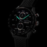  Shop Authentic Tag Heuer Carrera Chronograph Black Dial Black Rubber Strap Watch for Men - CBN2A1AA.FT6228 - Luxxuri