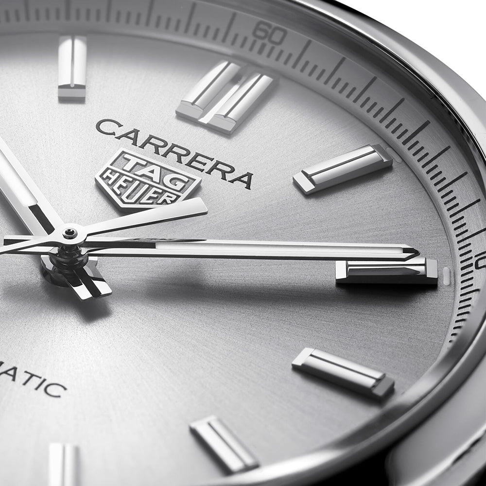  Shop Authentic Tag Heuer Carrera Date Silver Dial Black Leather Strap Watch for Men - WBN2111.FC6505 - Luxxuri