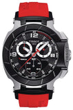  Shop Authentic Tissot T Race Chronograph Black Dial Red Rubber Strap Watch for Men - T048.417.27.057.01 - Luxxuri