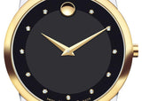  Shop Authentic Movado Museum Classic Diamonds Black Dial Two Tone Steel Strap Watch For Men - 0606879 - Luxxuri