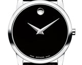  Shop Authentic Movado Museum Classic Black Dial Black Leather Strap Watch For Women - 0607015 - Luxxuri