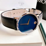  Shop Authentic Movado Museum Classic Blue Dial Black Leather Strap Watch for Men - 0607197 - Luxxuri