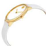  Shop Authentic Movado 70th Anniversary Limited Edition White Dial White Leather Strap Watch For Women - 0607138 - Luxxuri