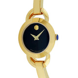  Shop Authentic Movado Rondiro 22mm Black Dial Yellow Gold Steel Strap Watch For Women - 0606888 - Luxxuri