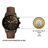  Shop Authentic Fossil Townsman Chronograph Black Dial Brown Leather Strap Watch for Men - FS5437 - Luxxuri