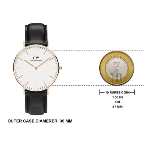  Shop Authentic Daniel Wellington Classic Sheffield White Dial Black Leather Strap Watch for Women - DW00100036 - Luxxuri