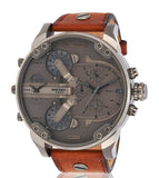  Shop Authentic Diesel Mr Daddy Quartz Grey Dial Brown Leather Strap Watch For Men - DZ7413 - Luxxuri