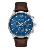  Shop Authentic Hugo Boss Attitude Blue Dial Brown Leather Strap Watch for Men - 1513606 - Luxxuri