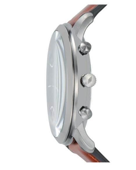 Fossil Neutra Chronograph Grey Dial Brown Leather Strap Watch for Men - FS5512