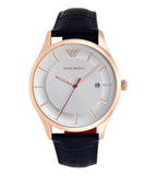  Shop Authentic Emporio Armani Classic Silver Dial Blue Leather Strap Watch For Men - AR11131 - Luxxuri