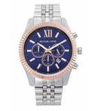  Shop Authentic Michael Kors Lexington Chronograph Blue Dial Silver Steel Strap Watch For Men - MK8689 - Luxxuri