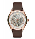  Shop Authentic Emporio Armani Meccanico White Skeleton Dial Brown Leather Strap Watch For Men - AR60005 - Luxxuri