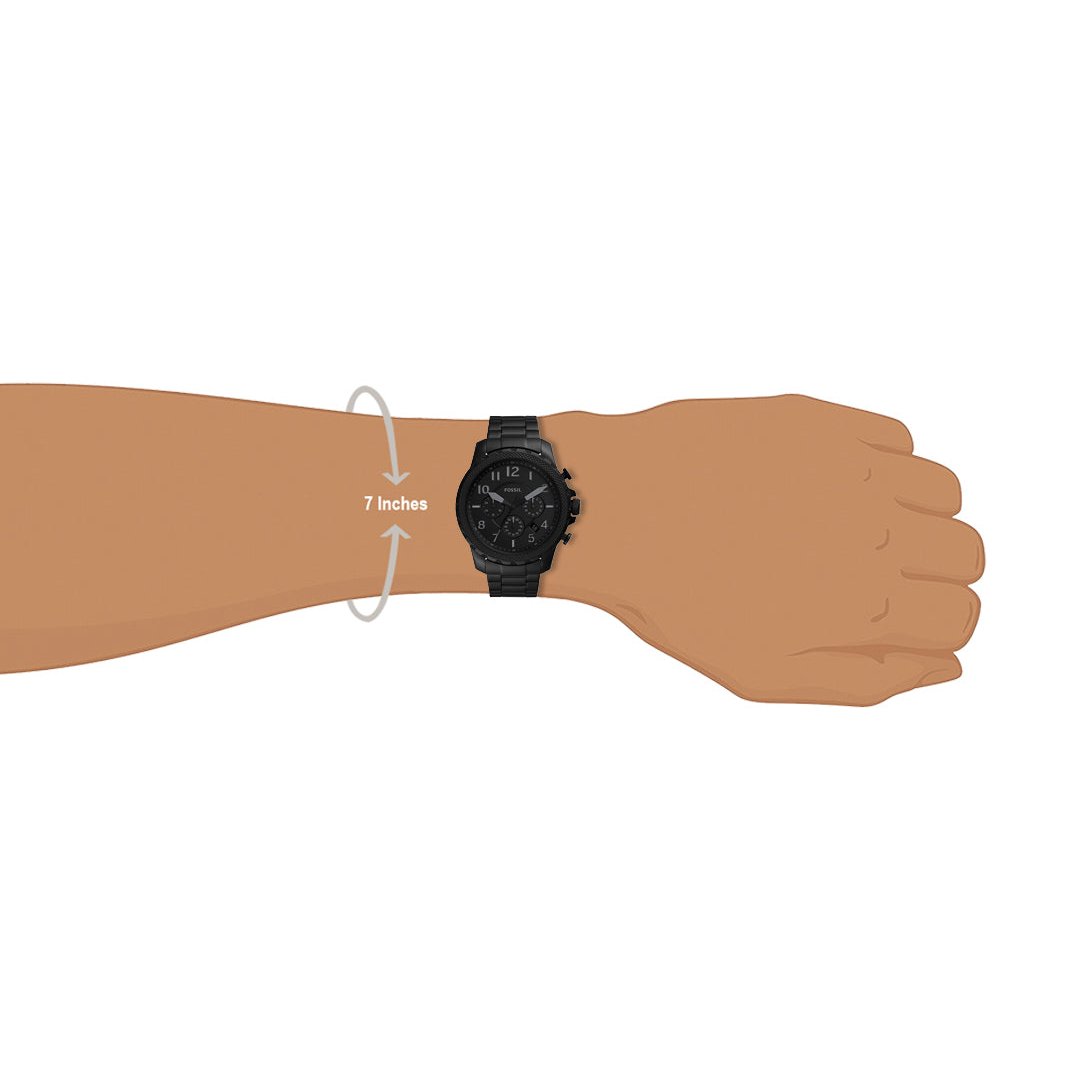 Fossil Bowman Chronograph Black Dial Black Steel Strap Watch for Men - FS5603