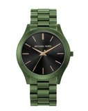  Shop Authentic Michael Kors Slim Runway Quartz Black Dial Green Steel Strap Watch For Men - MK8715 - Luxxuri