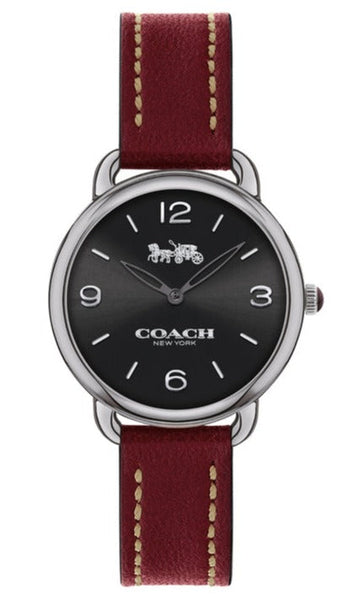 Coach Delancey Black Dial Brown Leather Strap Watch for Women - 14502792