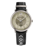  Shop Authentic Versace V-Circle Black Manifesto Courage Quartz Silver Dial Black Leather Strap Watch for Men - VBQ080017 - Luxxuri