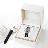  Shop Authentic Versace V-Circle Black Manifesto Courage Quartz Silver Dial Black Leather Strap Watch for Men - VBQ080017 - Luxxuri