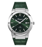  Shop Authentic Salvatore Ferragamo F-80 Classic Green Dial Green Leather Strap Watch for Men - SFDT00119 - Luxxuri