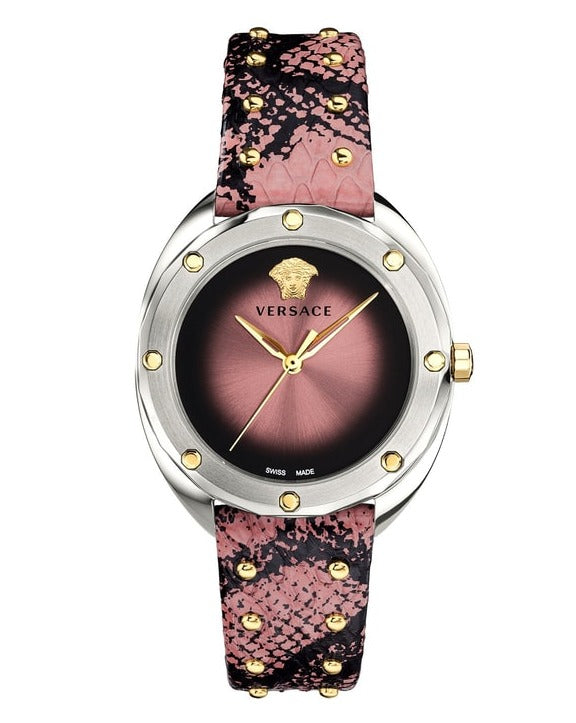  Shop Authentic Versace Shadov Pink Dial Pink Leather Strap Watch for Women - VEBM00818 - Luxxuri