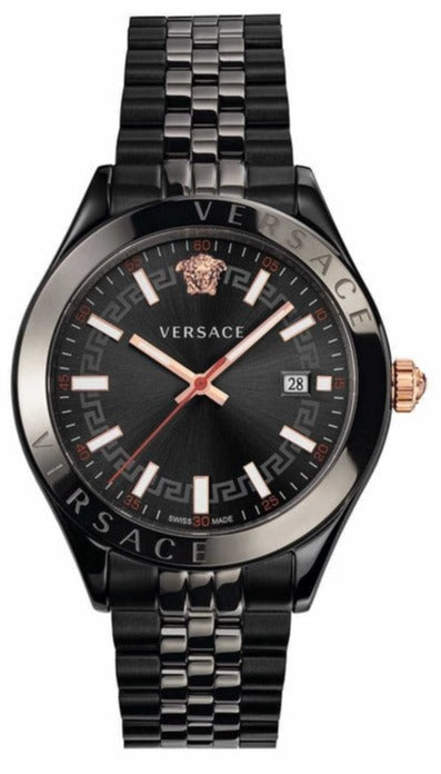  Shop Authentic Versace Hellenyium Analog Black Dial Black Steel Strap Watch For Men - VEVK00320 - Luxxuri