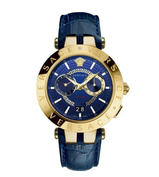  Shop Authentic Versace V-Race Multifunction Quartz Blue Dial Blue Leather Strap Watch For Men - VEBV00219 - Luxxuri
