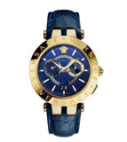  Shop Authentic Versace V-Race Multifunction Quartz Blue Dial Blue Leather Strap Watch For Men - VEBV00219 - Luxxuri