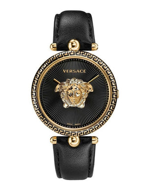  Shop Authentic Versace Palazzo Empire Black Dial Black Leather Strap Watch for Women - VCO020017 - Luxxuri