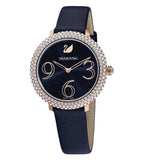  Shop Authentic Swarovski Crystal Frost Blue Dial Blue Leather Strap Watch for Women - 5484061 - Luxxuri