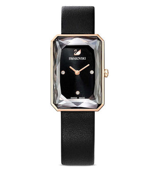  Shop Authentic Swarovski Uptown Black Dial Black Leather Strap Watch for Women - 5547710 - Luxxuri