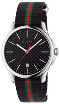  Shop Authentic Gucci G Timeless Analog Quartz Black Dial Black NATO Strap Watch For Men - YA126321 - Luxxuri