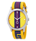  Shop Authentic Gucci G Timeless Quartz Yellow & Purple Dial Yellow & Purple NATO Strap Watch For Men - YA1264069 - Luxxuri