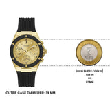  Shop Authentic Guess Athena Gold Dial Black Rubber Strap Watch For Women - GW0030L2 - Luxxuri