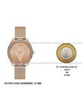  Shop Authentic Guess Tri Glitz Quartz Diamonds Rose Gold Dial Rose Gold Mesh Bracelet Watch For Women - W1142L4 - Luxxuri