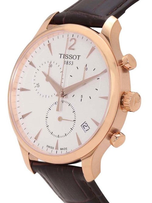  Shop Authentic Tissot T Classic Tradition Chronograph White Dial Brown Leather Strap Watch For Men - T063.617.36.037.00 - Luxxuri