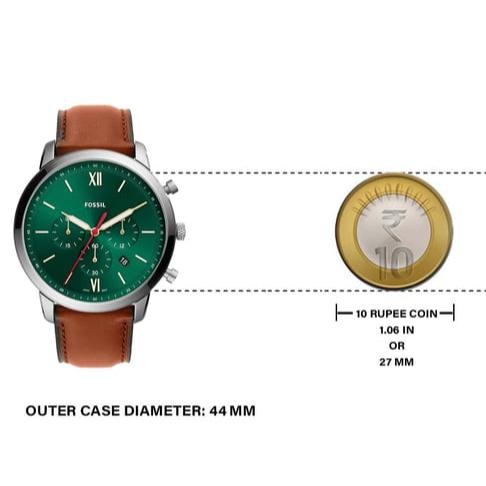  Shop Authentic Fossil Neutra Chronograph Green Dial Brown Leather Strap Watch for Men - FS5735 - Luxxuri