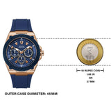  Shop Authentic Guess Legacy Chronograph Blue Dial Blue Rubber Strap Watch For Men - W1049G9 - Luxxuri