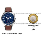  Shop Authentic Fossil Retro Pilot Chronograph Blue Dial Brown Leather Strap Watch for Men - FS5832 - Luxxuri
