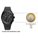  Shop Authentic Fossil Everett Chronograph Black Dial Black Steel Strap Watch for Men - FS5797 - Luxxuri