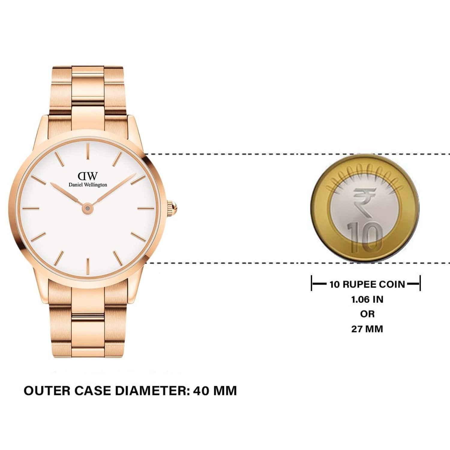  Shop Authentic Daniel Wellington Iconic Link White Dial Gold Steel Strap Watch For Men - DW00100343 - Luxxuri