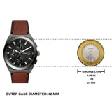  Shop Authentic Fossil Everett Chronograph Grey Dial Brown Leather Strap Watch for Men - FS5799 - Luxxuri