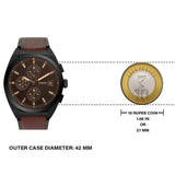  Shop Authentic Fossil Everett Chronograph Black Dial Brown Leather Strap Watch for Men - FS5798 - Luxxuri