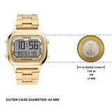  Shop Authentic Fossil Retro Digital Gold Dial Gold Steel Strap Watch for Men - FS5843 - Luxxuri